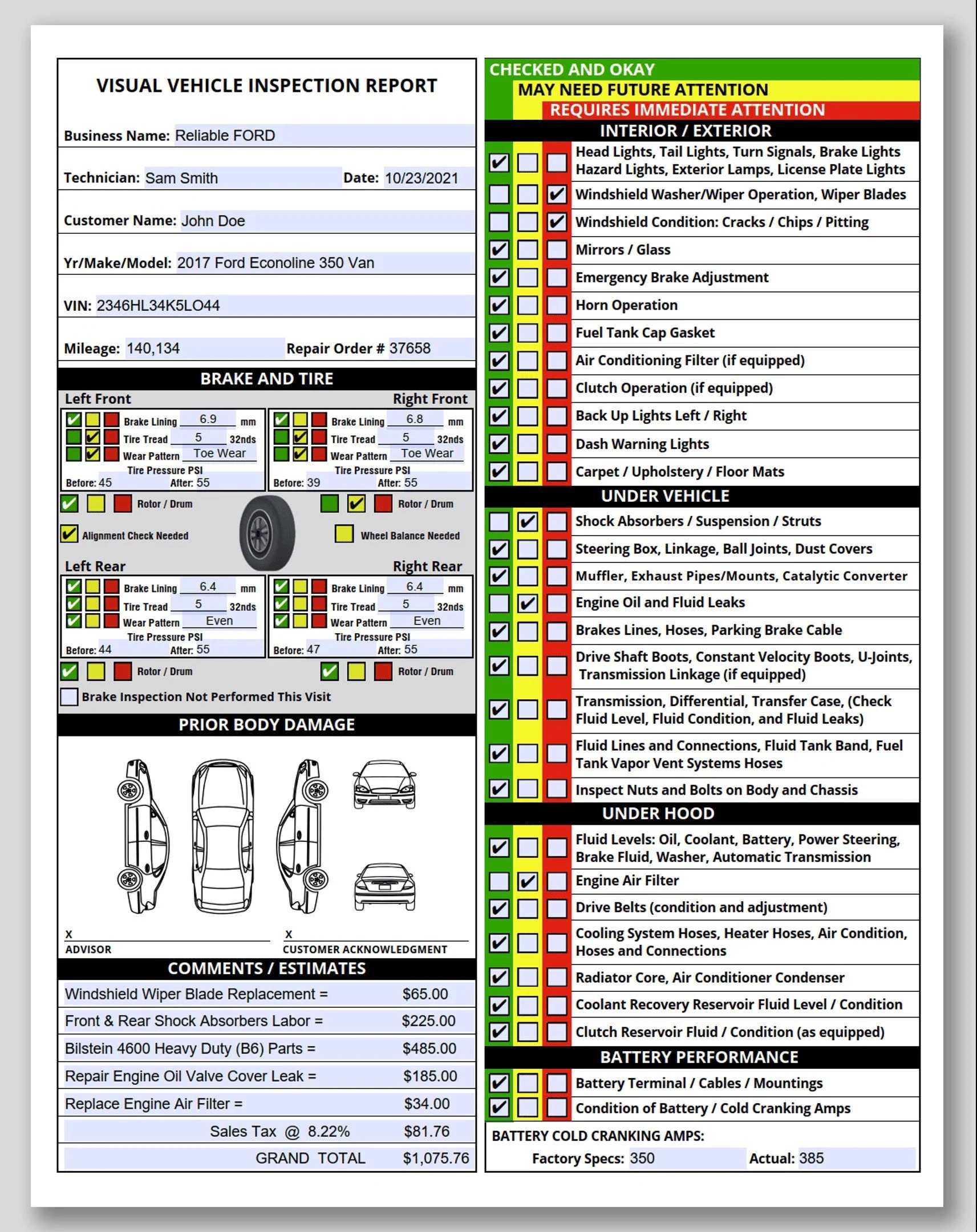 Visual Vehicle Inspection Report Fillable PDF Multi point Vehicle Inspection Checklist Vehicle Inspection Worksheet Fill And Print Etsy Israel