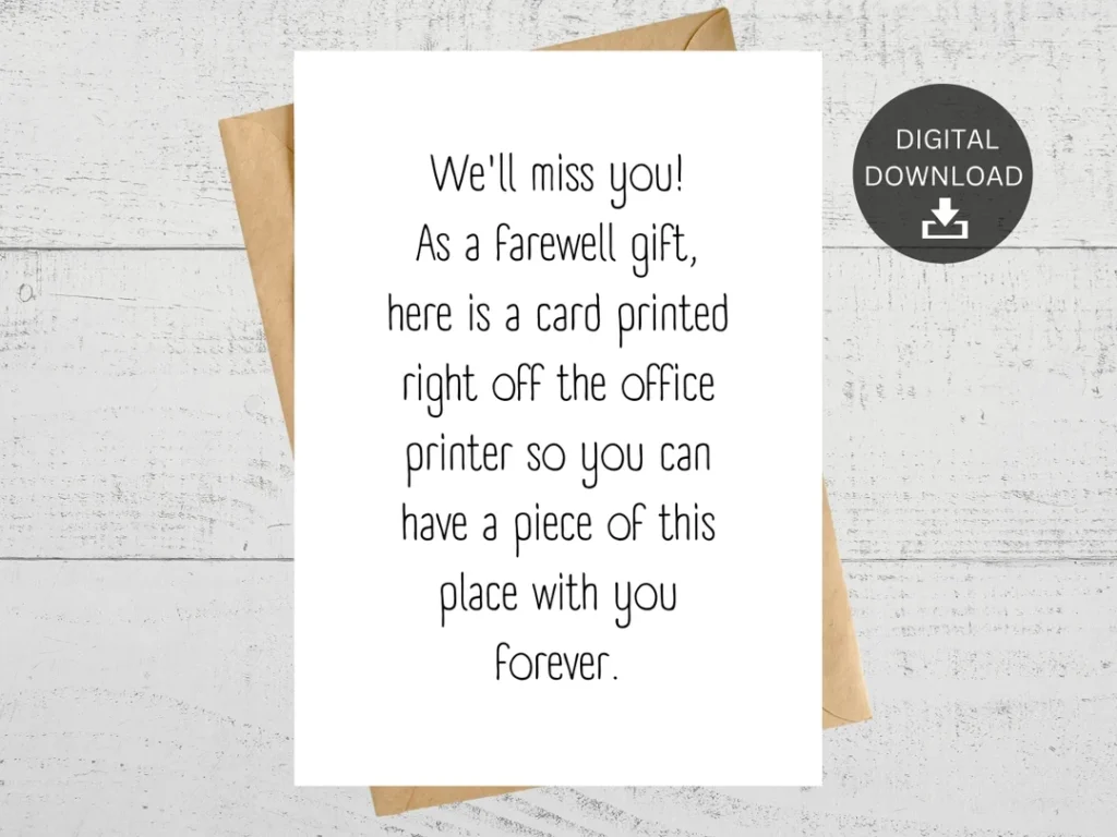 We ll Miss You Funny Printable Card For Leaving Co worker Instant Digital Download Etsy