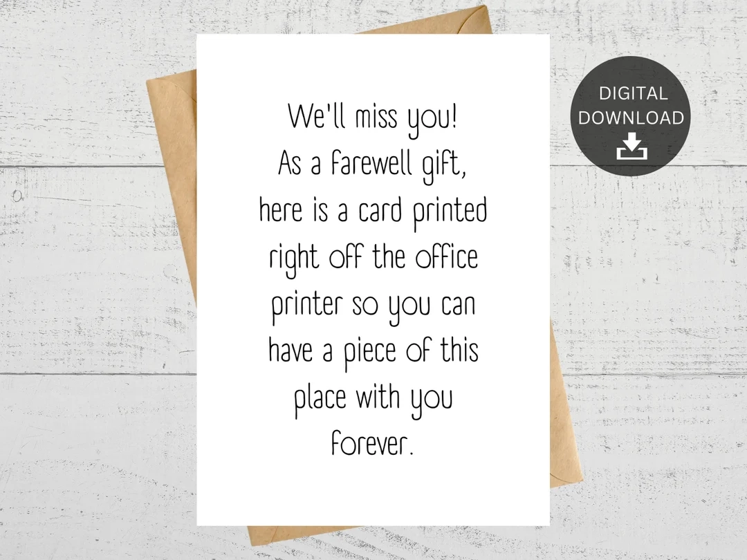 We ll Miss You Funny Printable Card For Leaving Co worker Instant Digital Download Etsy
