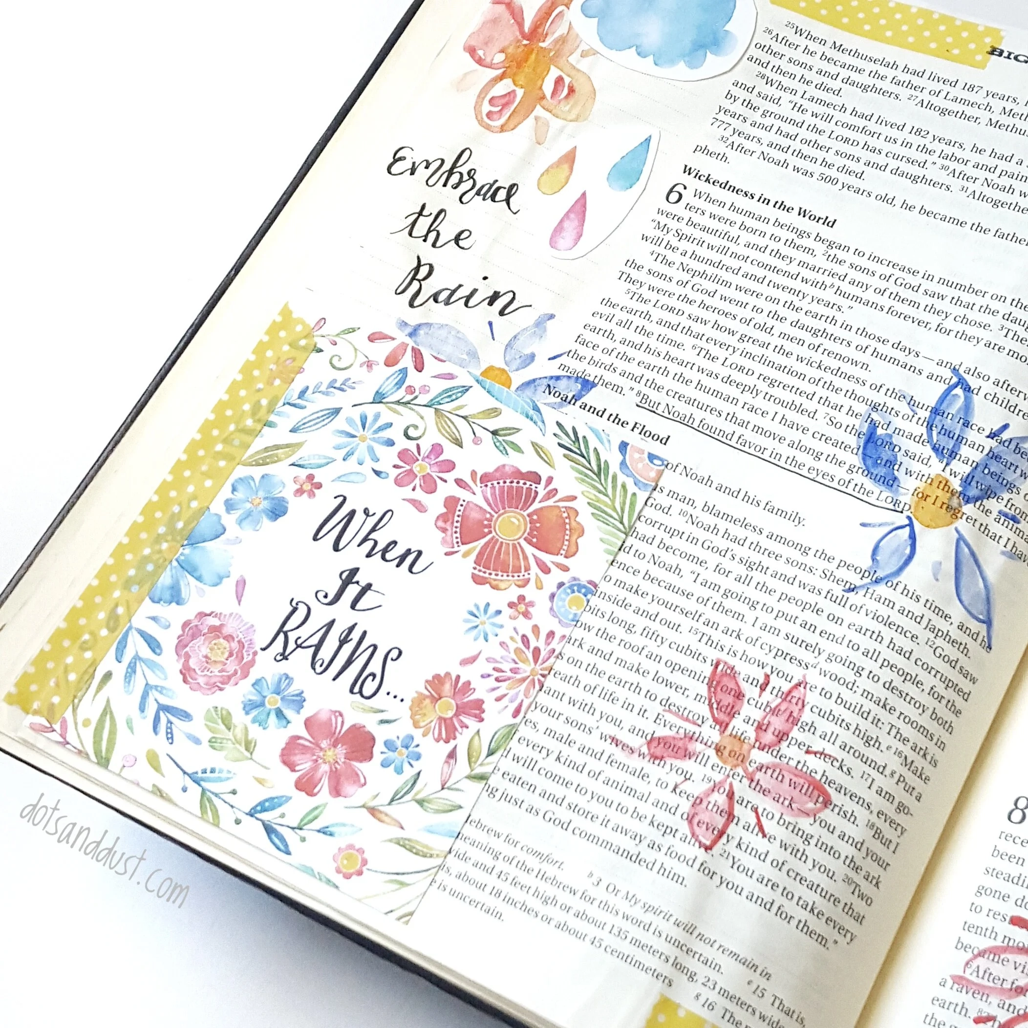 When It Rains Free Bible Journaling Printable Dots Dust