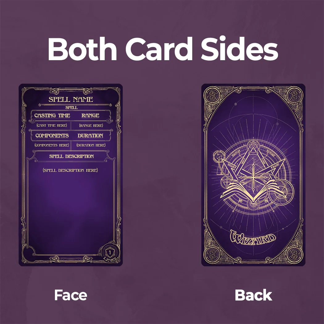 Wizard Spell Cards D D 5e Spell Cards Fillable PDF