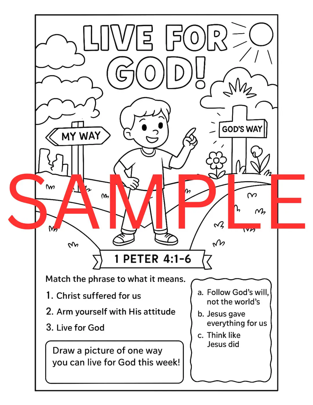 1 Peter 41 6 Activitycoloring Page