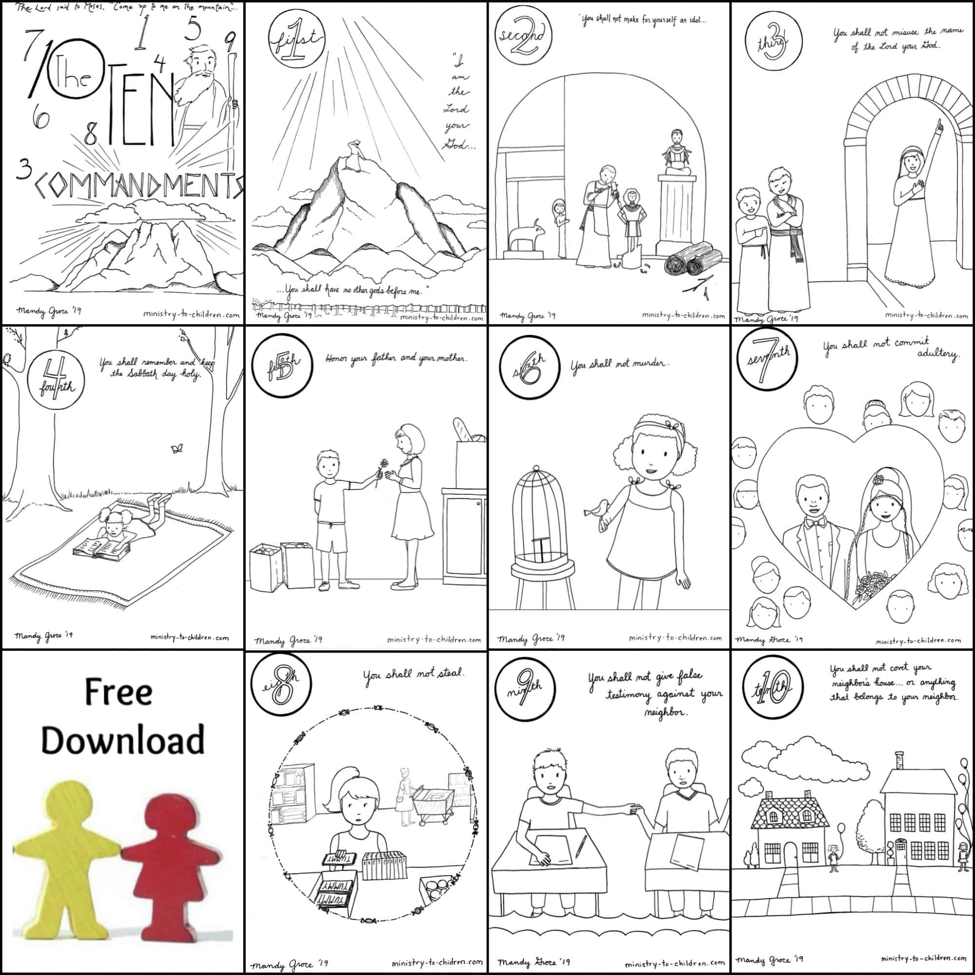10 Commandments Coloring Pages