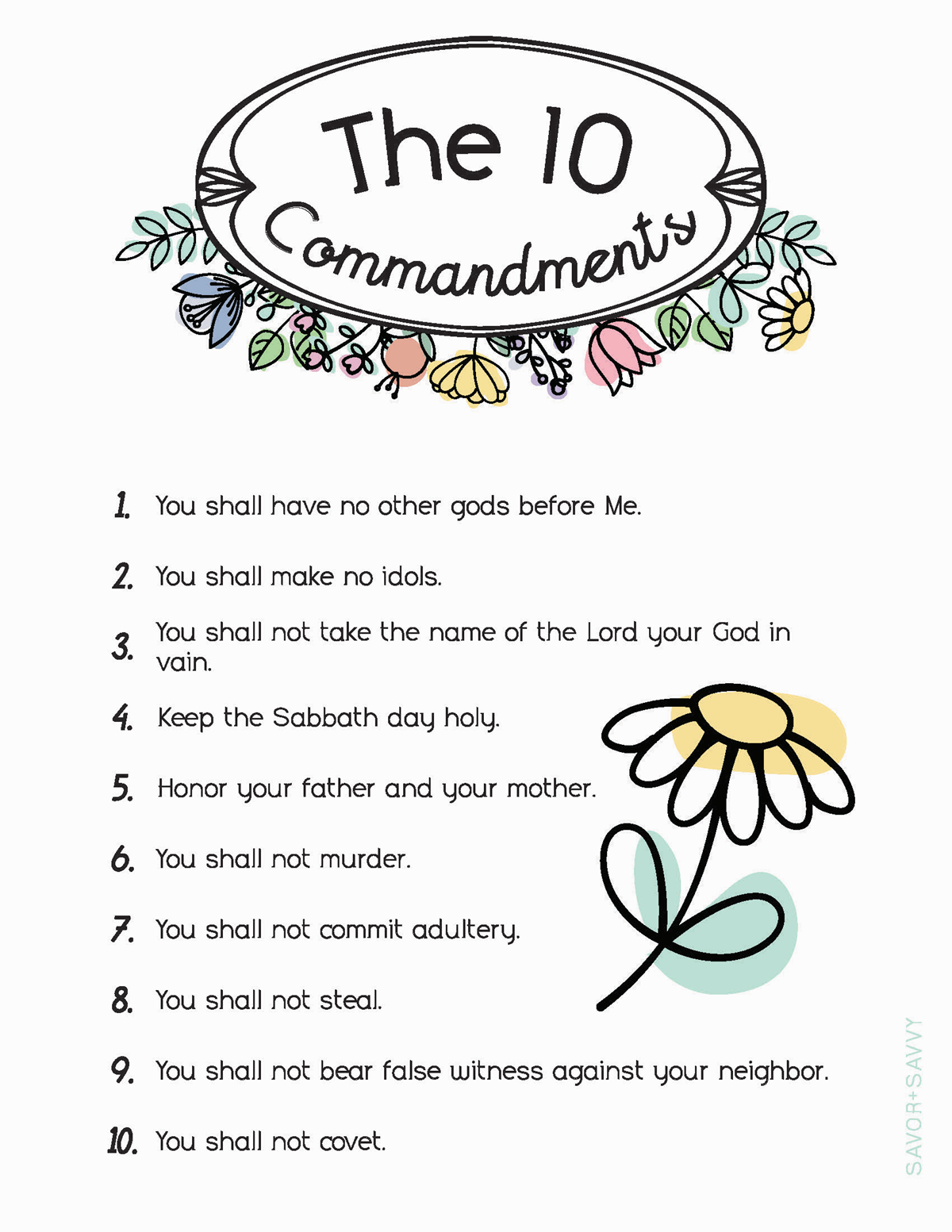 10 Commandments Printable