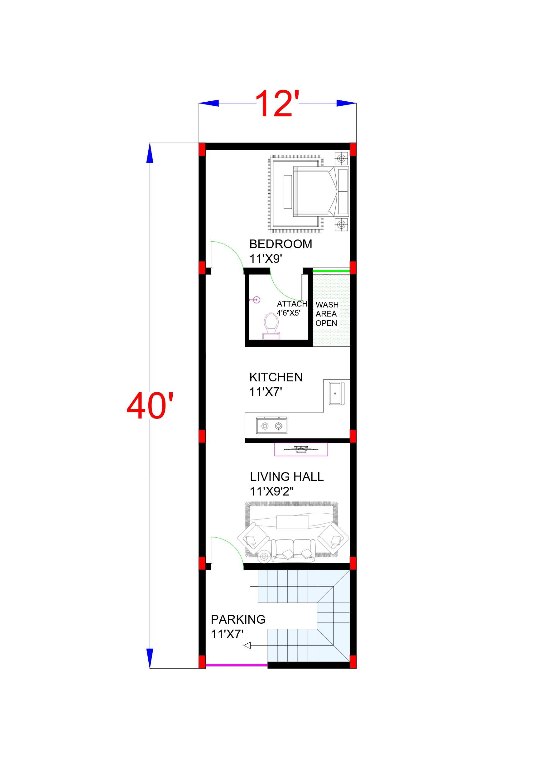 12 40 House Plan3 Bedroom House