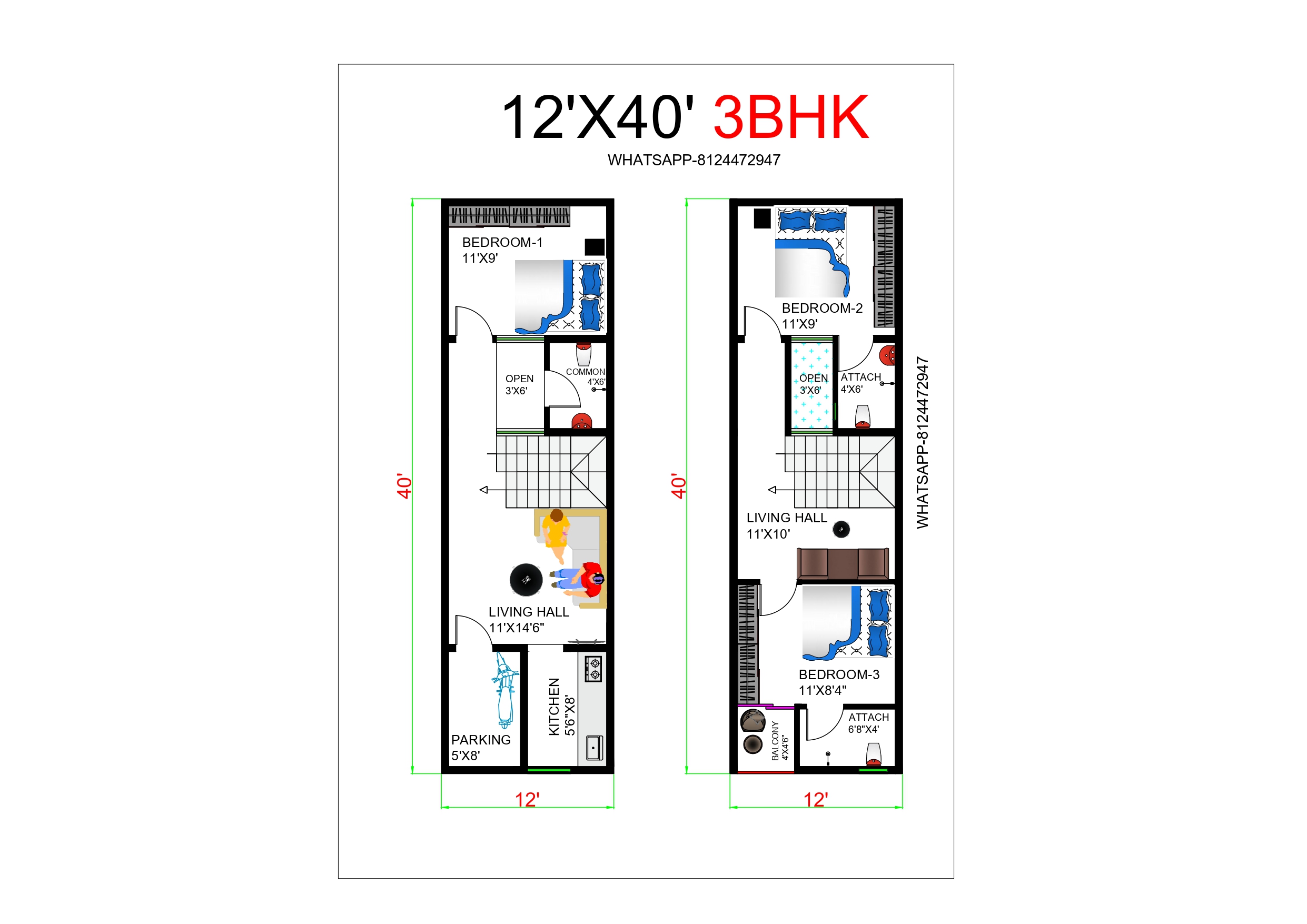 12 40 House Plan3 Bedroom House