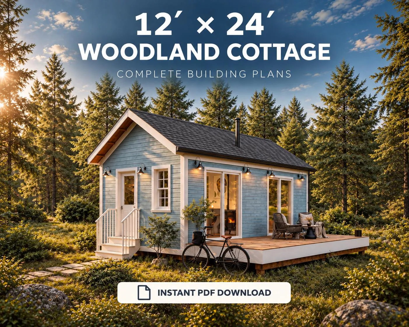 12x24 Tiny Home Floor Plan Two Bedroom