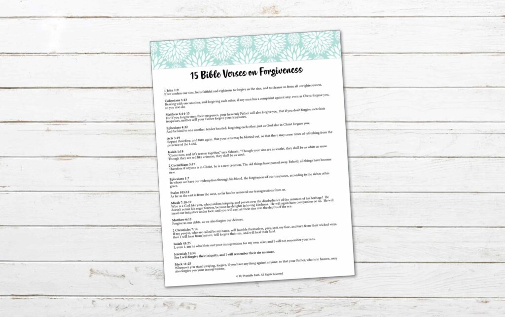 15 Bible Verses On Forgiveness