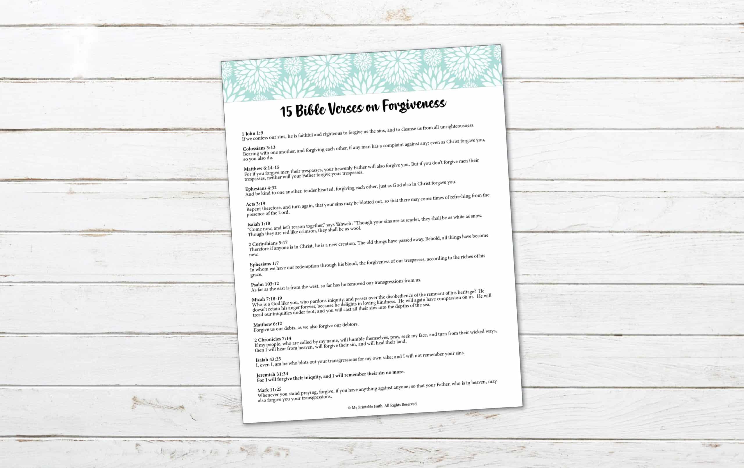 15 Bible Verses On Forgiveness