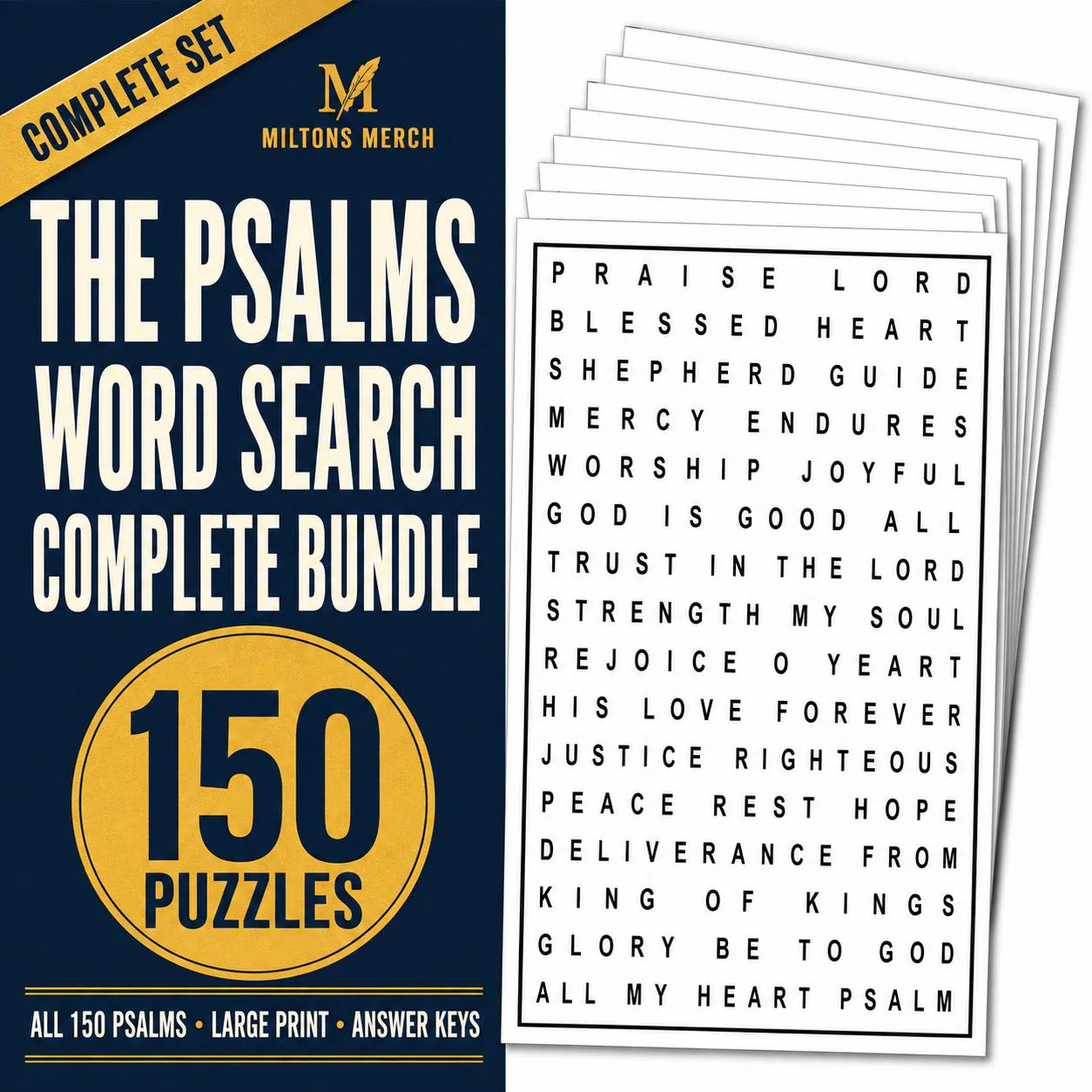 150 Large Print Psalms Word Search Bundle Christian 150 Large Print Psalms Word Search Bundle Christian