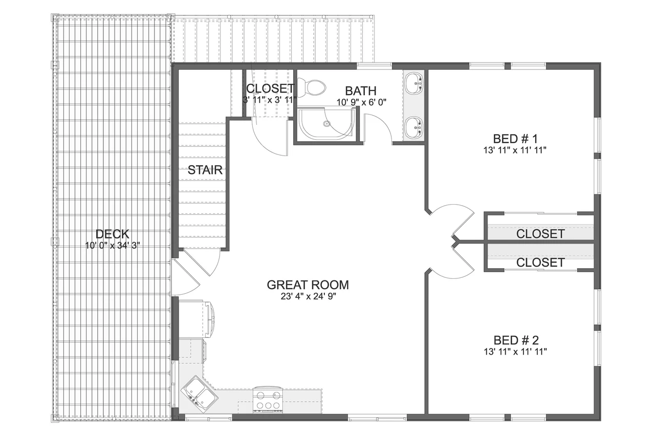 1726 Square Feet 2 Bedroom 2 Bath 1 Car Garage Shingle Style 38303