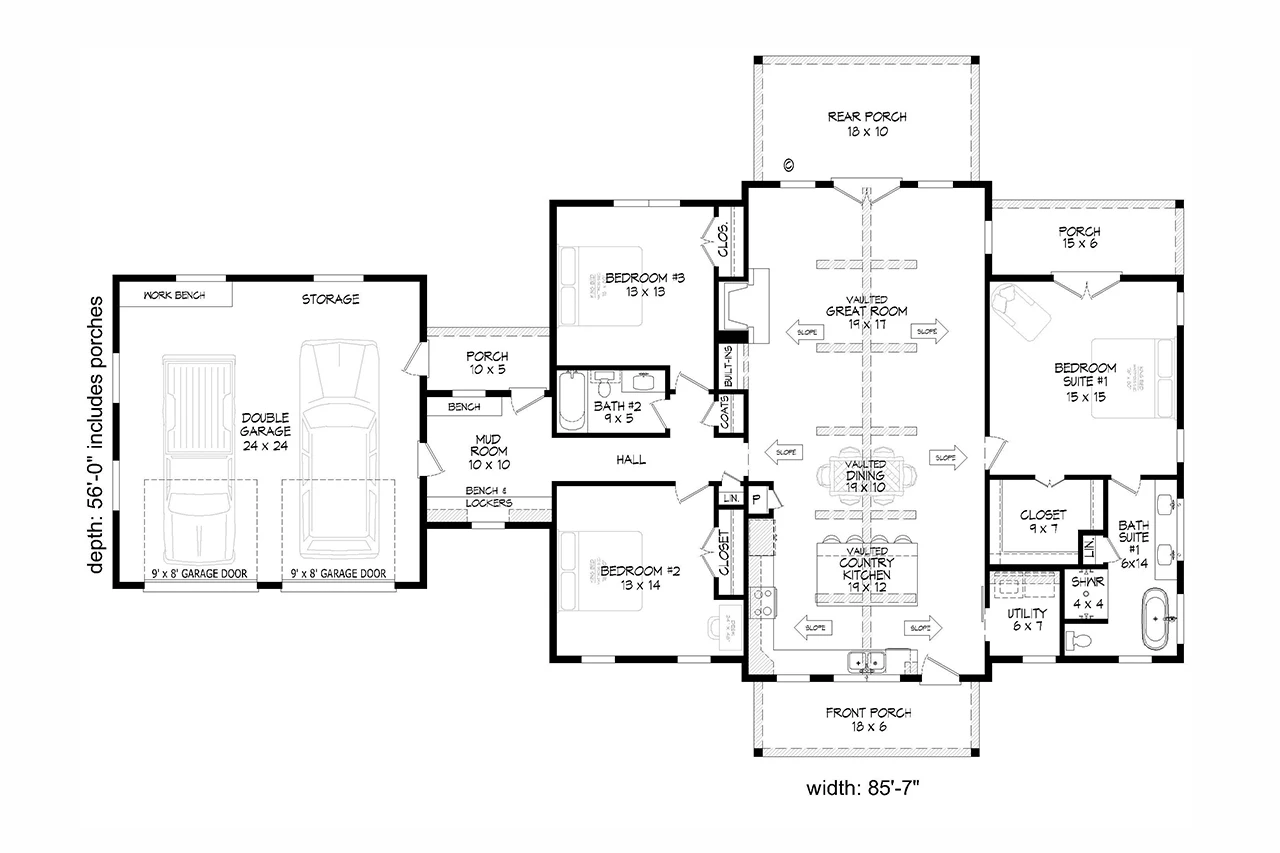 1952 Square Feet 3 Bedroom 2 Bath 2 Car Garage Farmhouse 26684