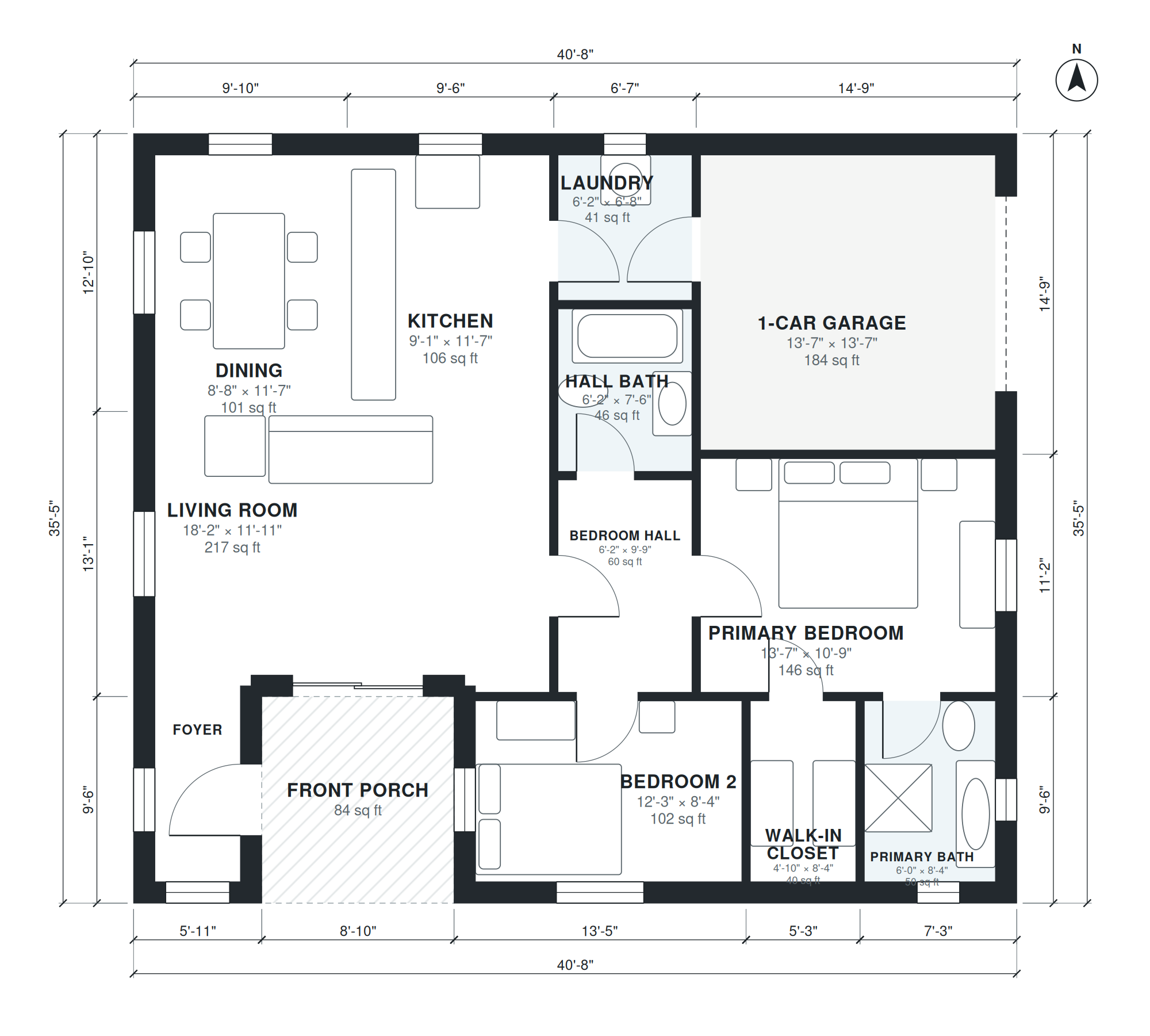2 Bedroom House Plans