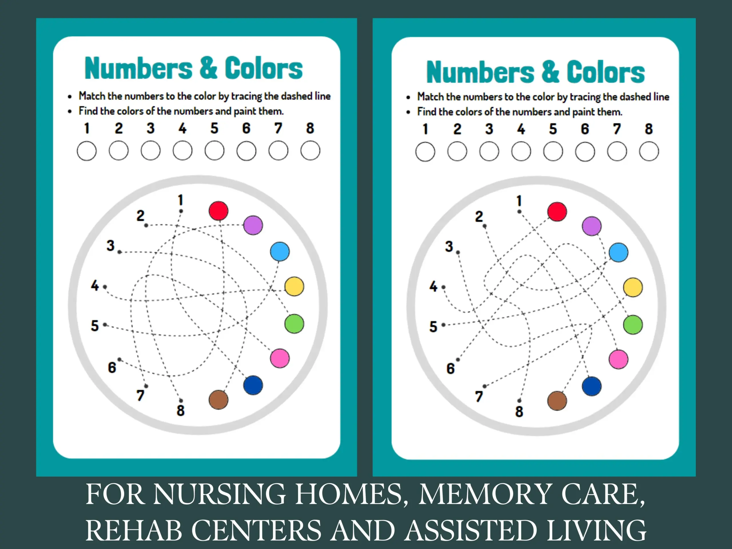 2 Cognitive Worksheets Activity For Seniors Easy Worksheet For Elderly With Alzheimer S Dementia Brain Exercise Memory Loss Parkinson