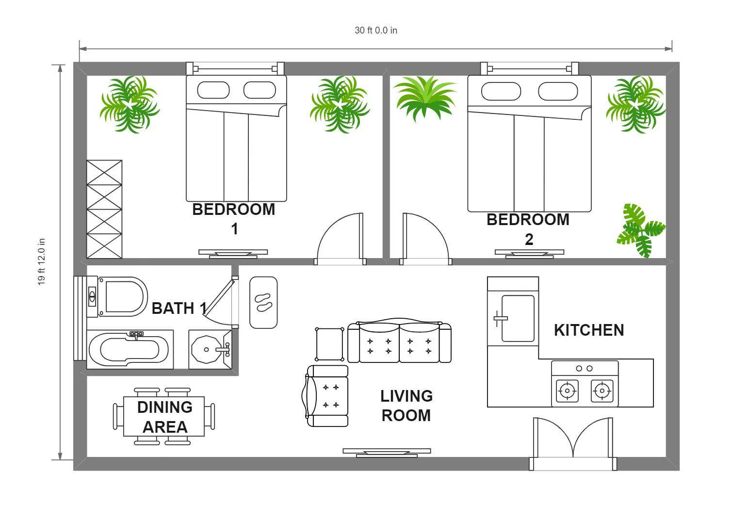 20 30 Feet Floor Plans