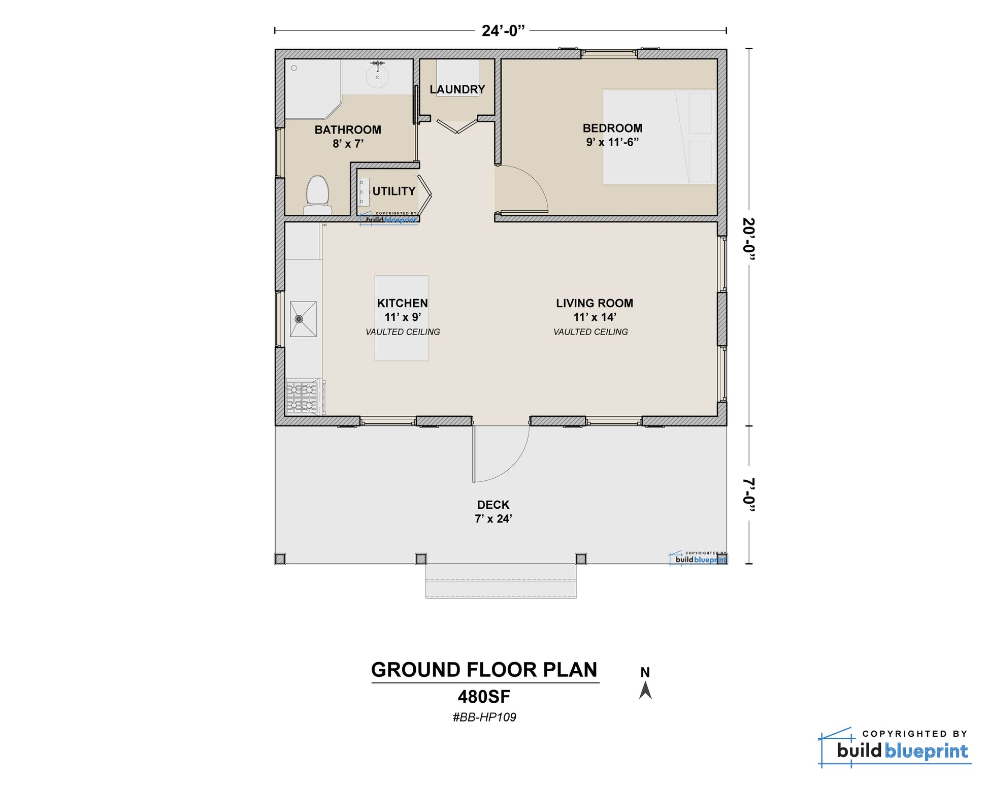 20 X 24 Budget Cabin Architectural Plans