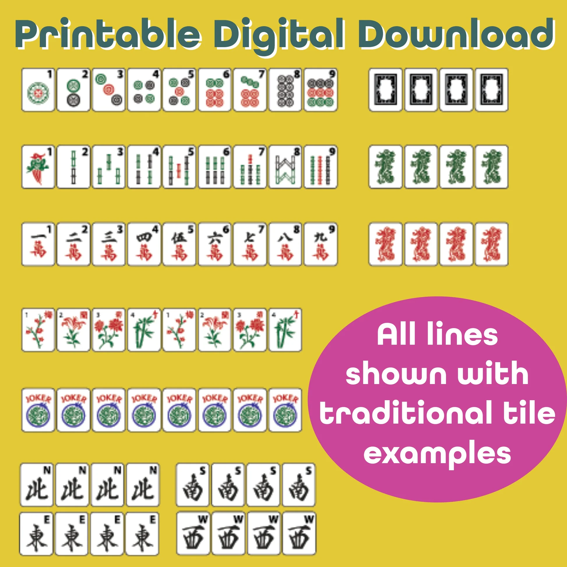 2025 Mahjong Card Guide Large Print Version Nmjl Cheat Sheet For Beginners Pdf Download