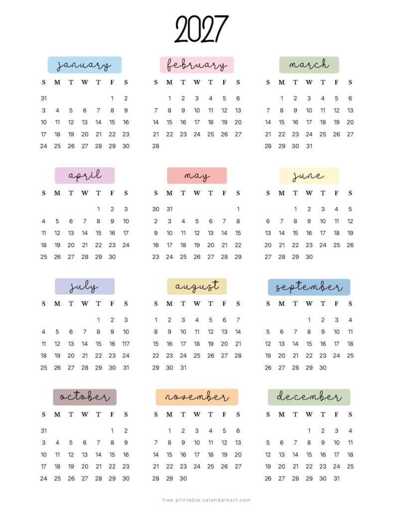 2027 Calendar