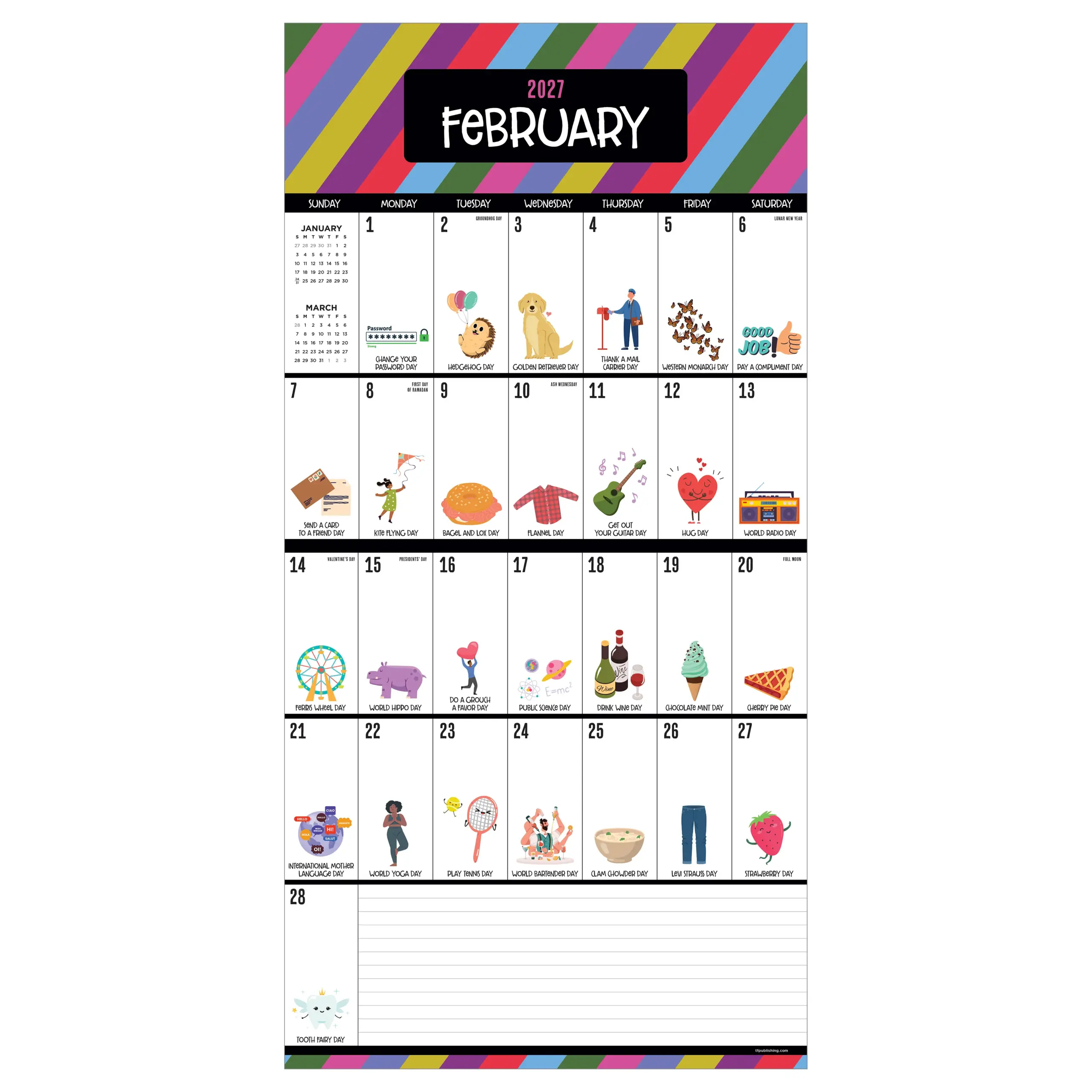 2027 Every Days A Holiday Square Wall Calendar