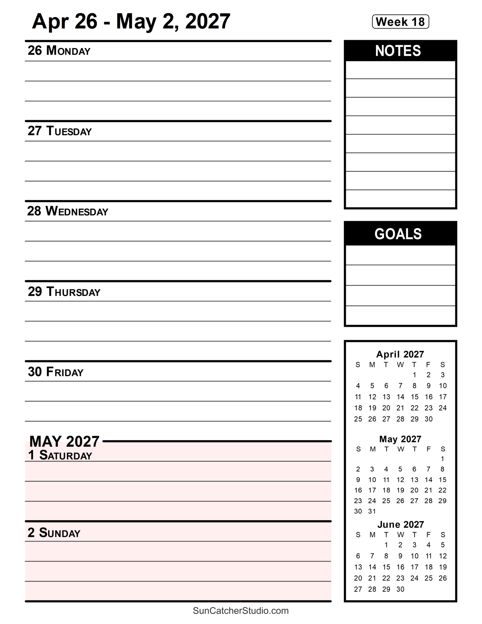 2027 Weekly