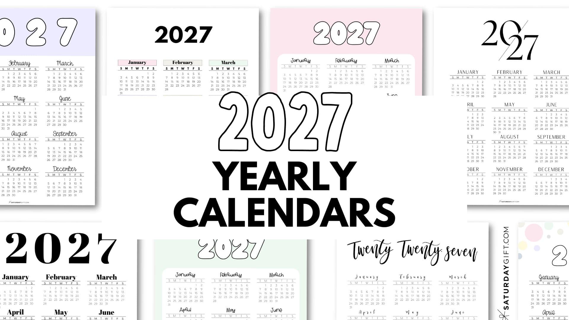 2027 Yearly Calendar 2027 Yearly Calendar