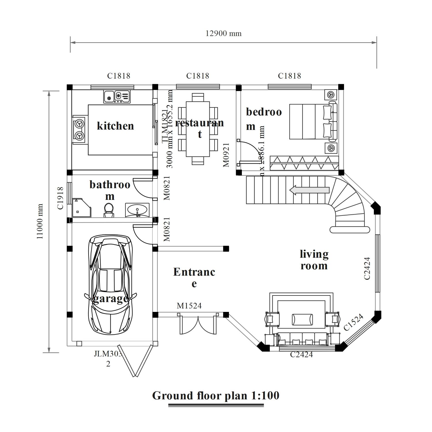20x30 Ft Floor Plan