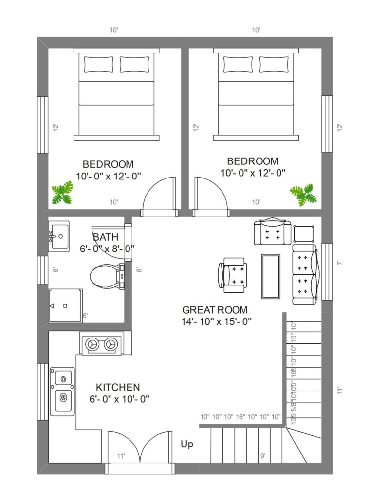 20x30 Ft Floor Plan