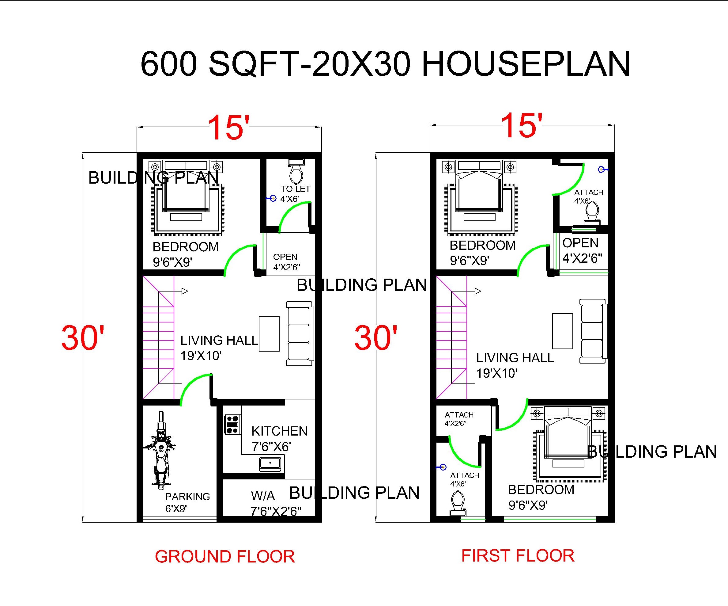 20x30 House Plans With Column And Beam