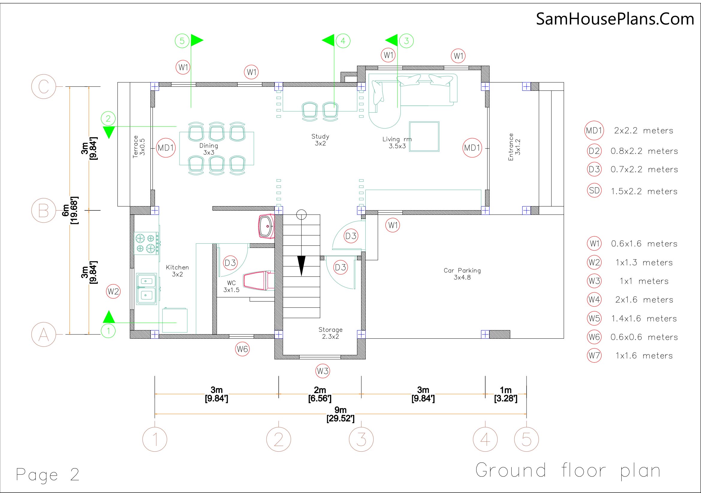 20x30 Small House Design 6x9 Meter 3 Beds Pdf Plans