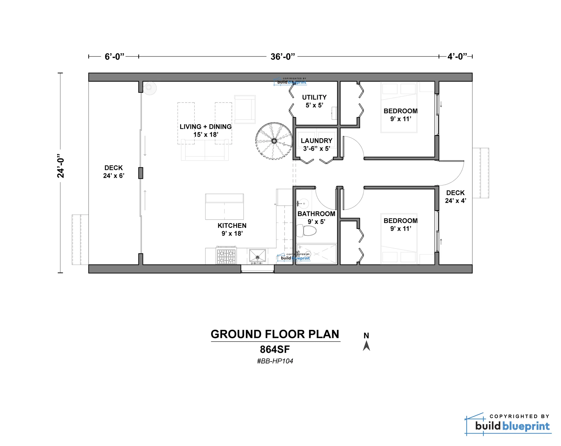 24 X 36 Nordic A Frame House Architectural Plans