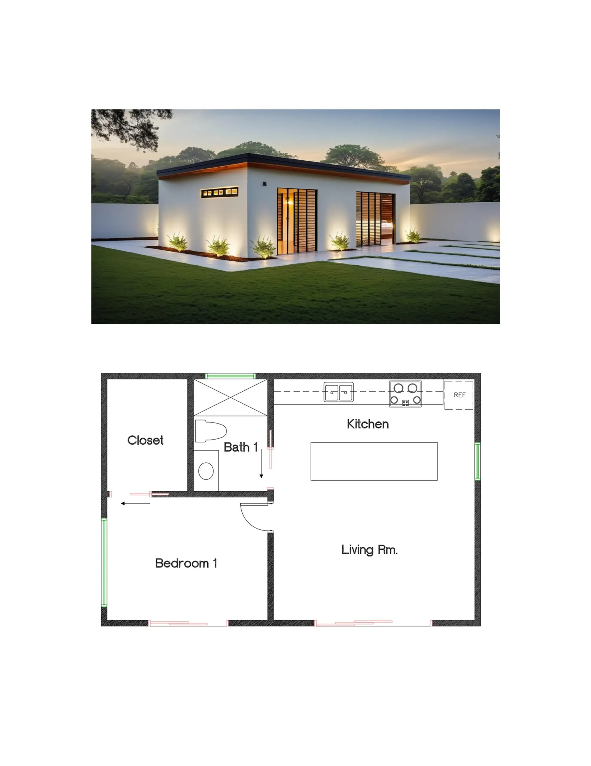 24x24 1 Bedroom Floor Plans
