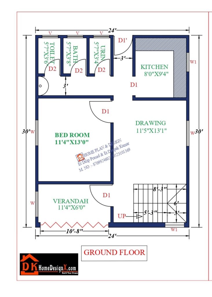 24x30 Affordable House Design