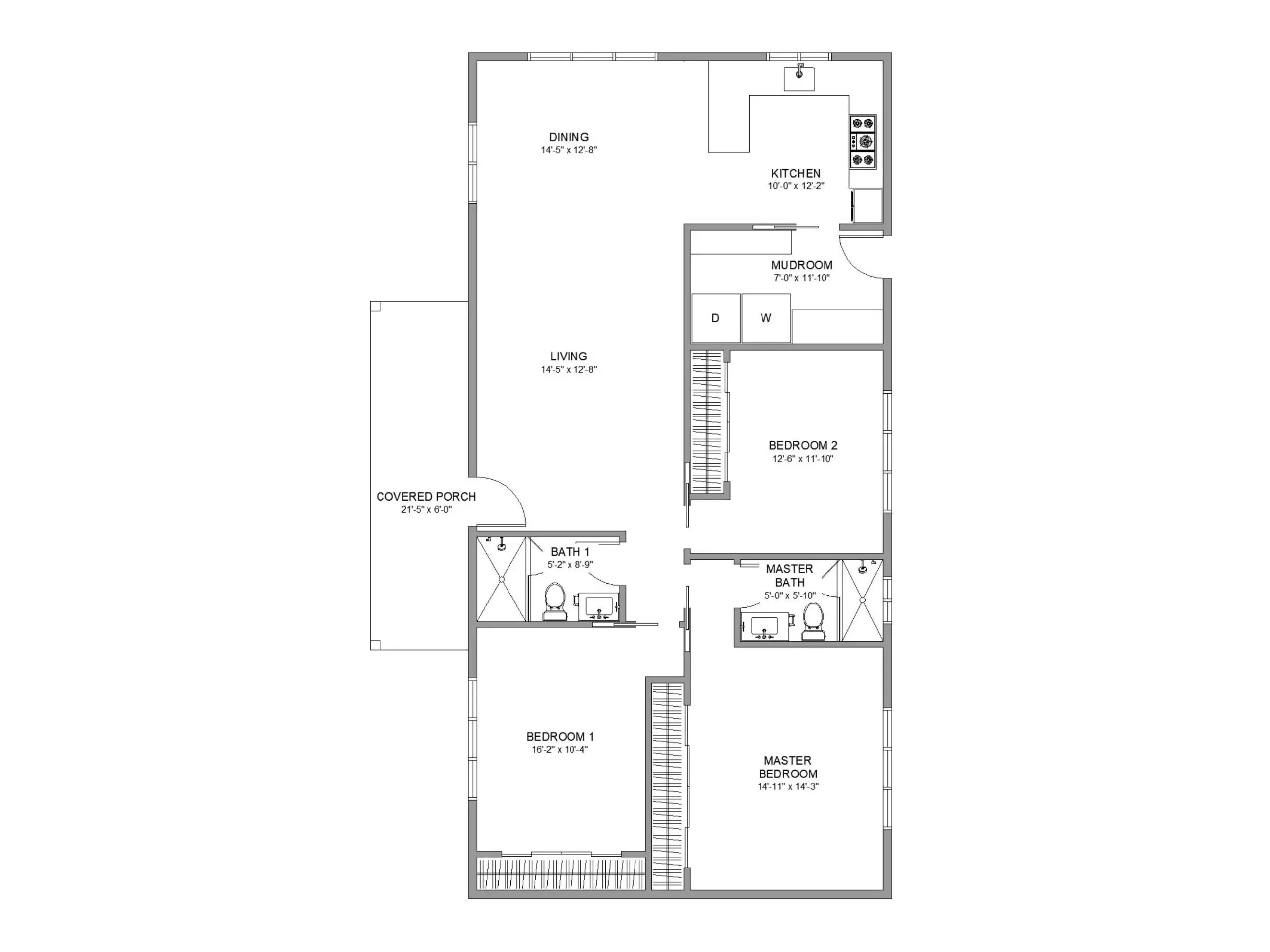 24x30 House Plans 2 Bed
