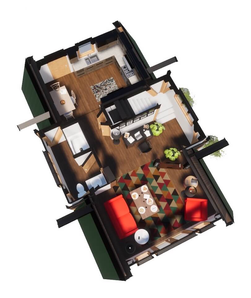 24x36 A Frame House Plan