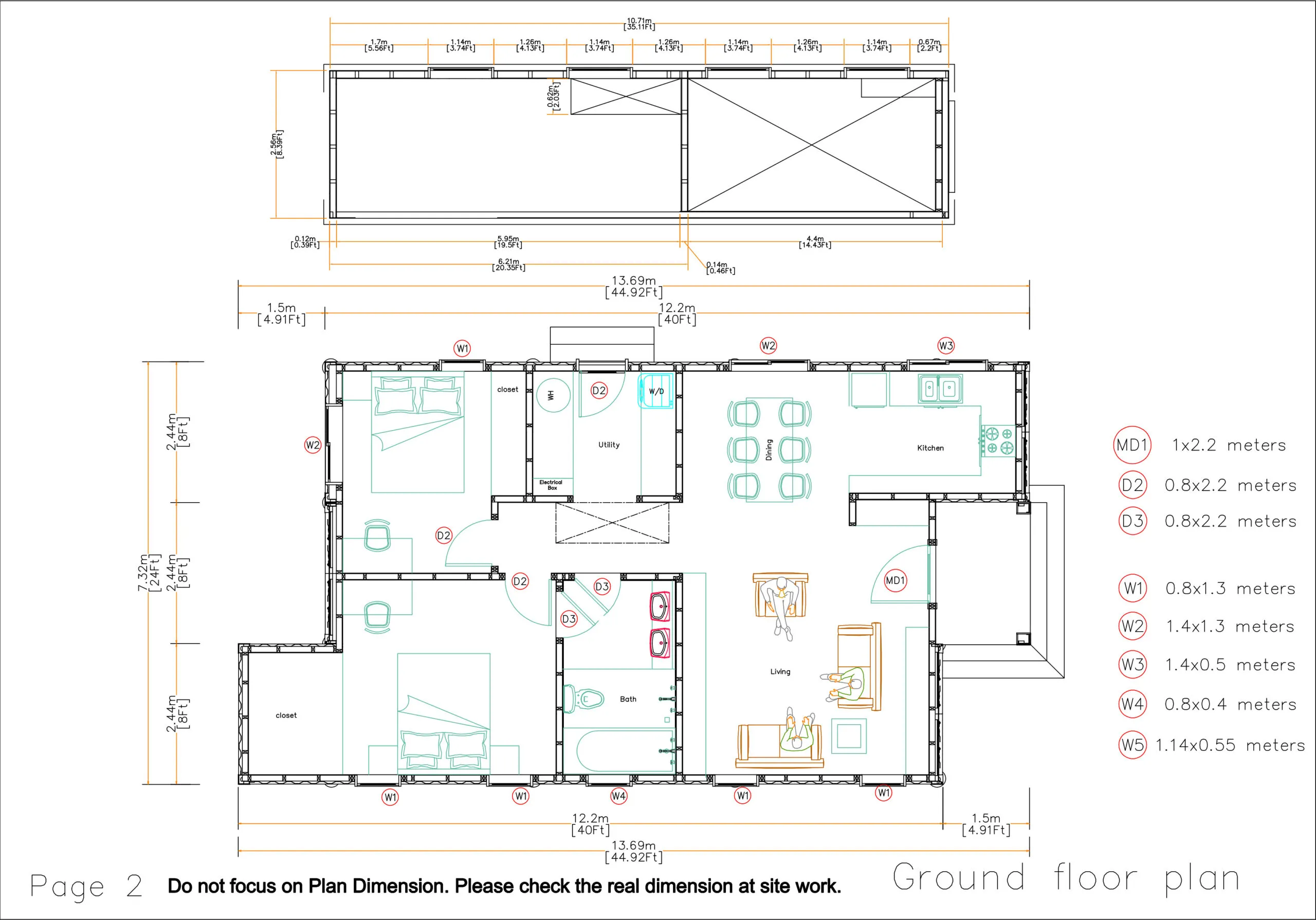 24x40 Container House Design 2 Beds 1 Bath Shed Roof Pdf Download