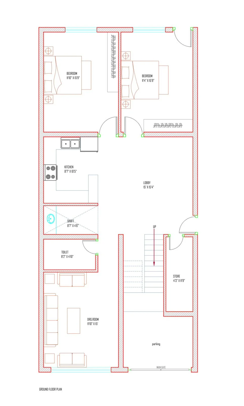 25x40 Home Plan 1735