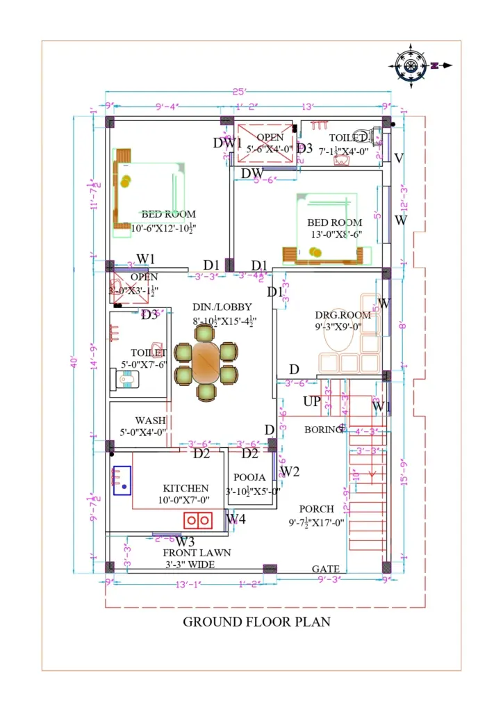 25x40 House Plan 2615