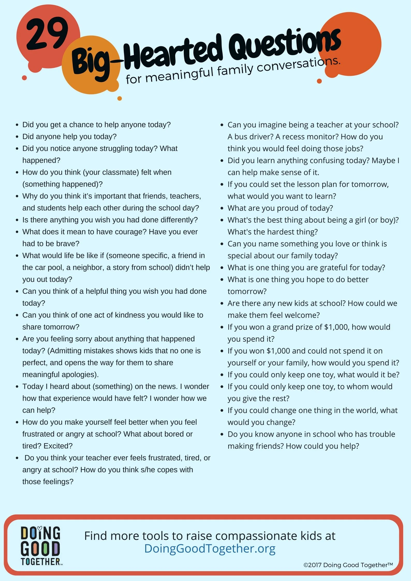 29 Daily Conversations Starters For Kids