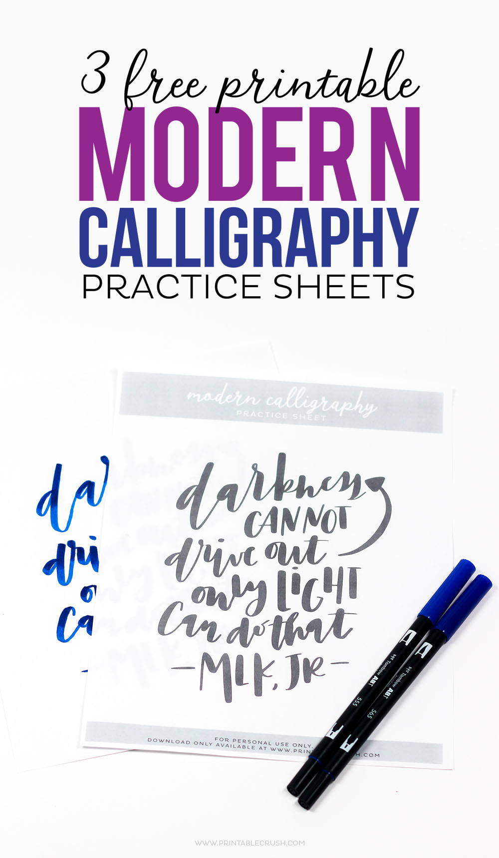 3 Free Printable Modern Calligraphy Practice Sheets 3 Free Printable Modern Calligraphy Practice Sheets