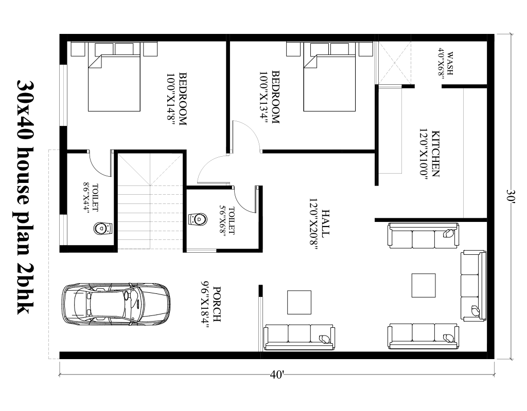 30x40 House Plan