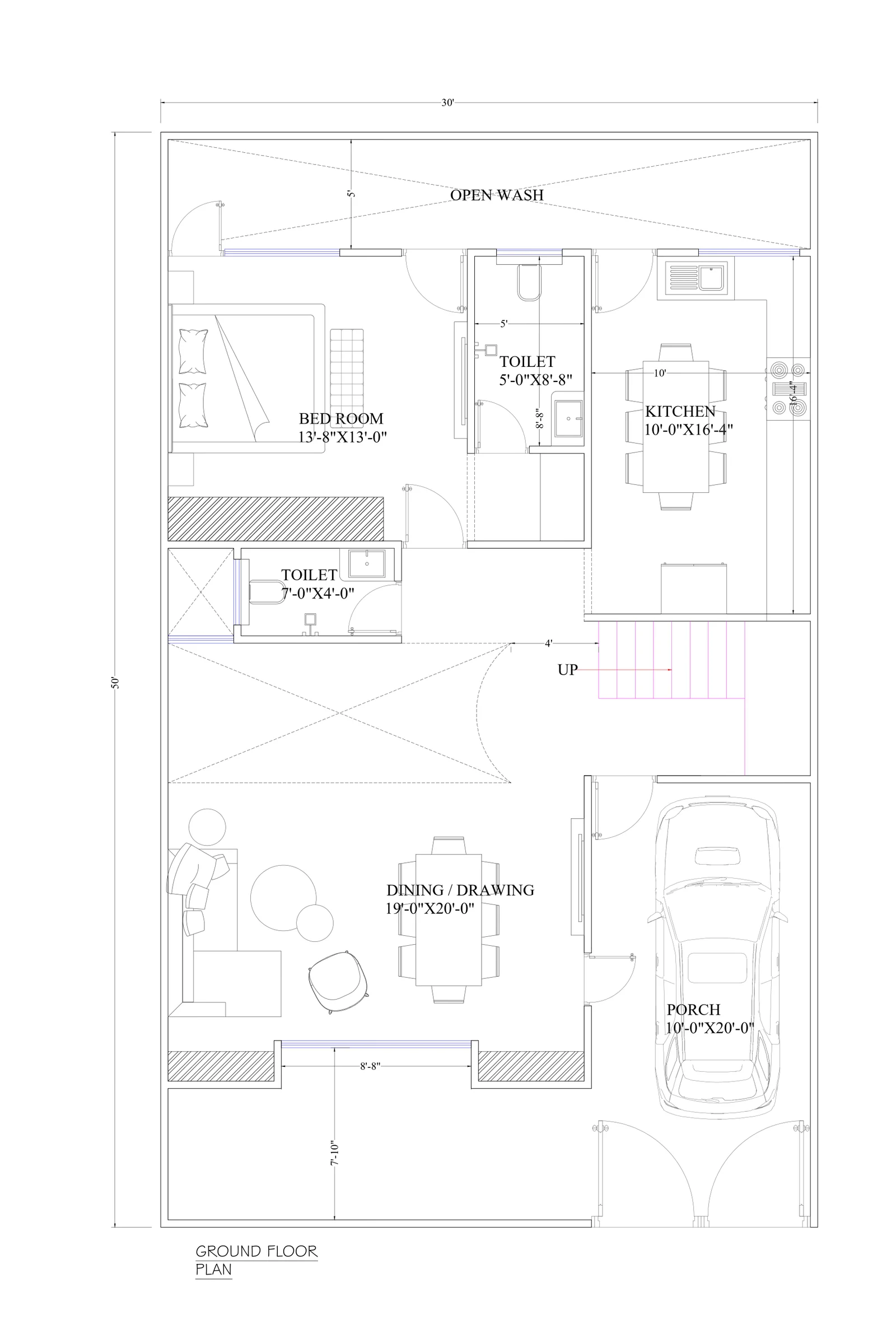 30x40 House Plans 2184