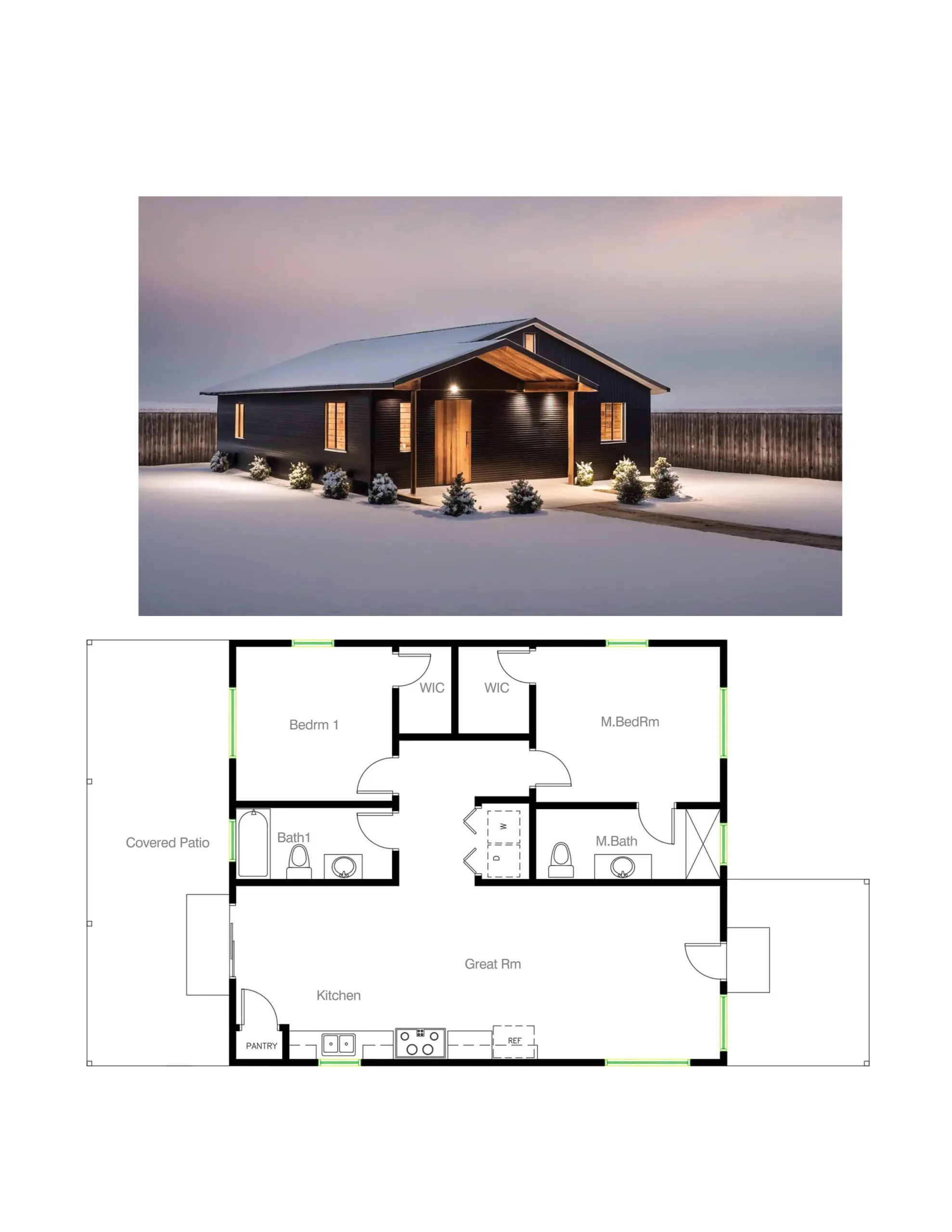 30x50 2 Bedroom Floor Plans