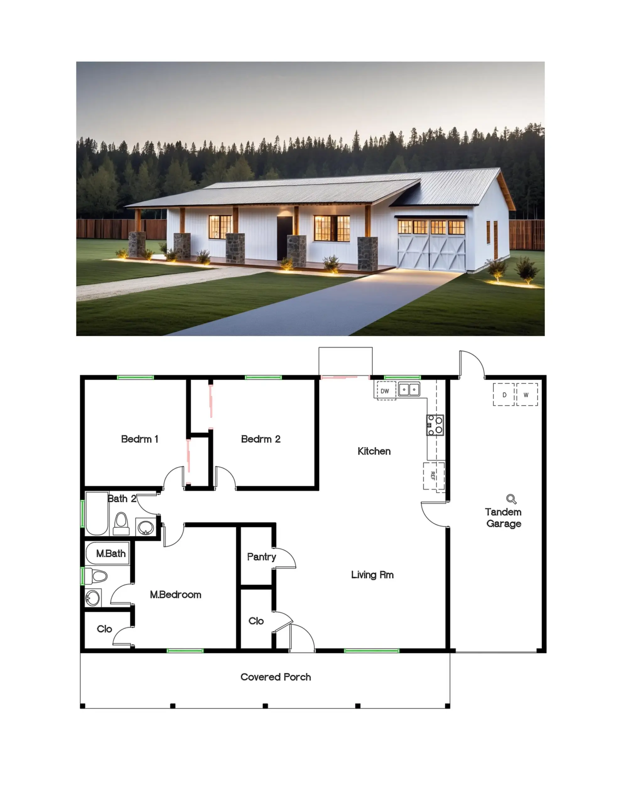 30x50 2 Bedroom Floor Plans