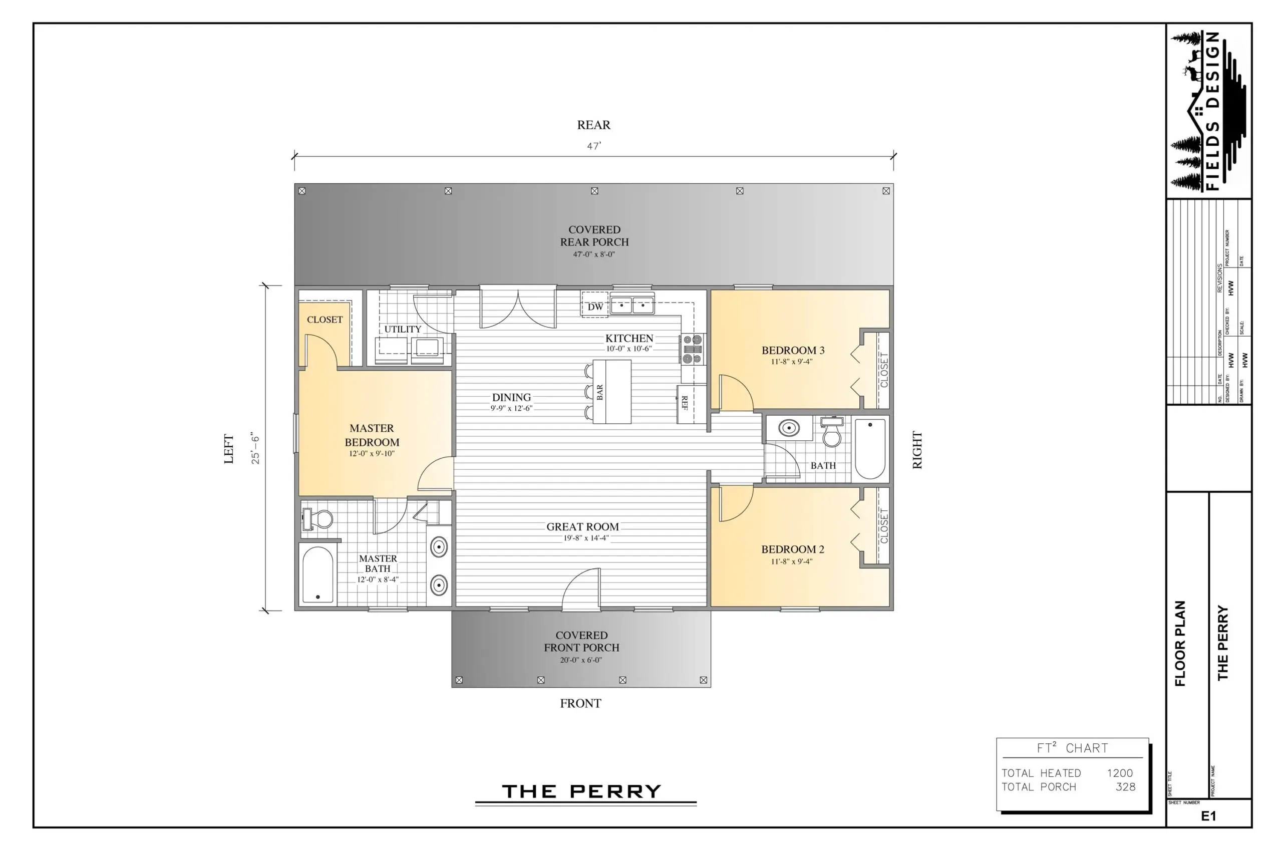 30x50 House Plan 1 Bedroom