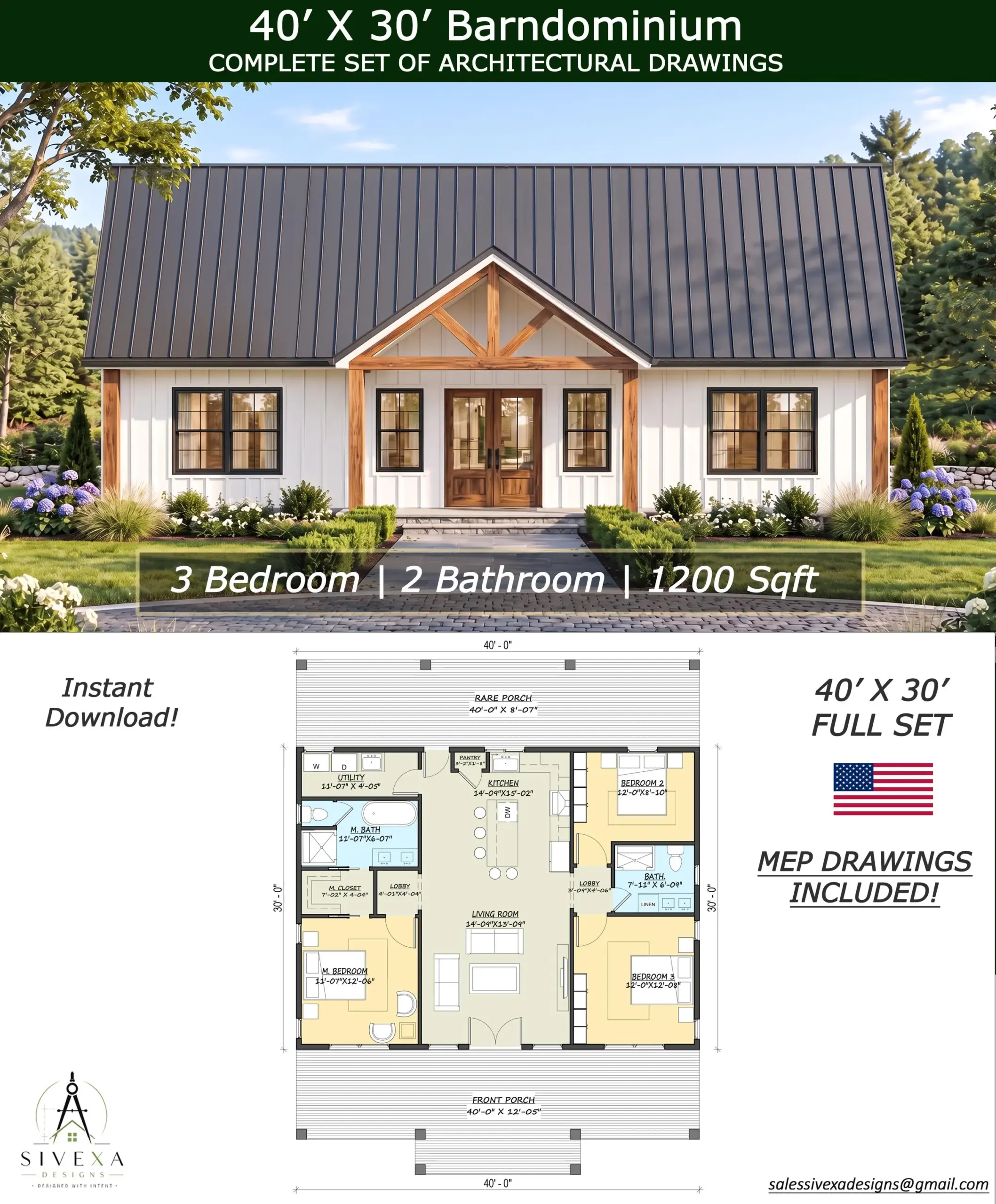32 X 40 House Plans