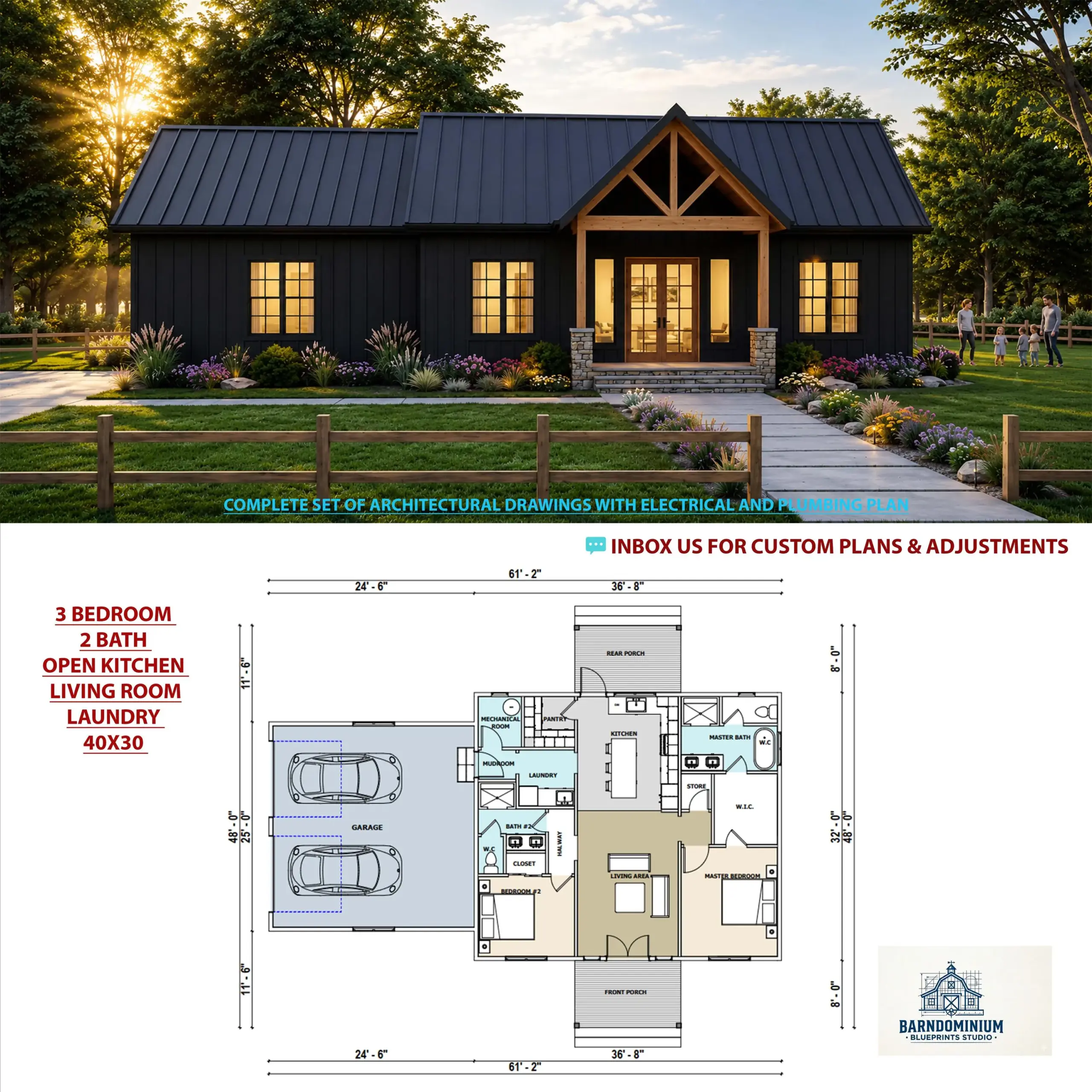 32 X 40 House Plans