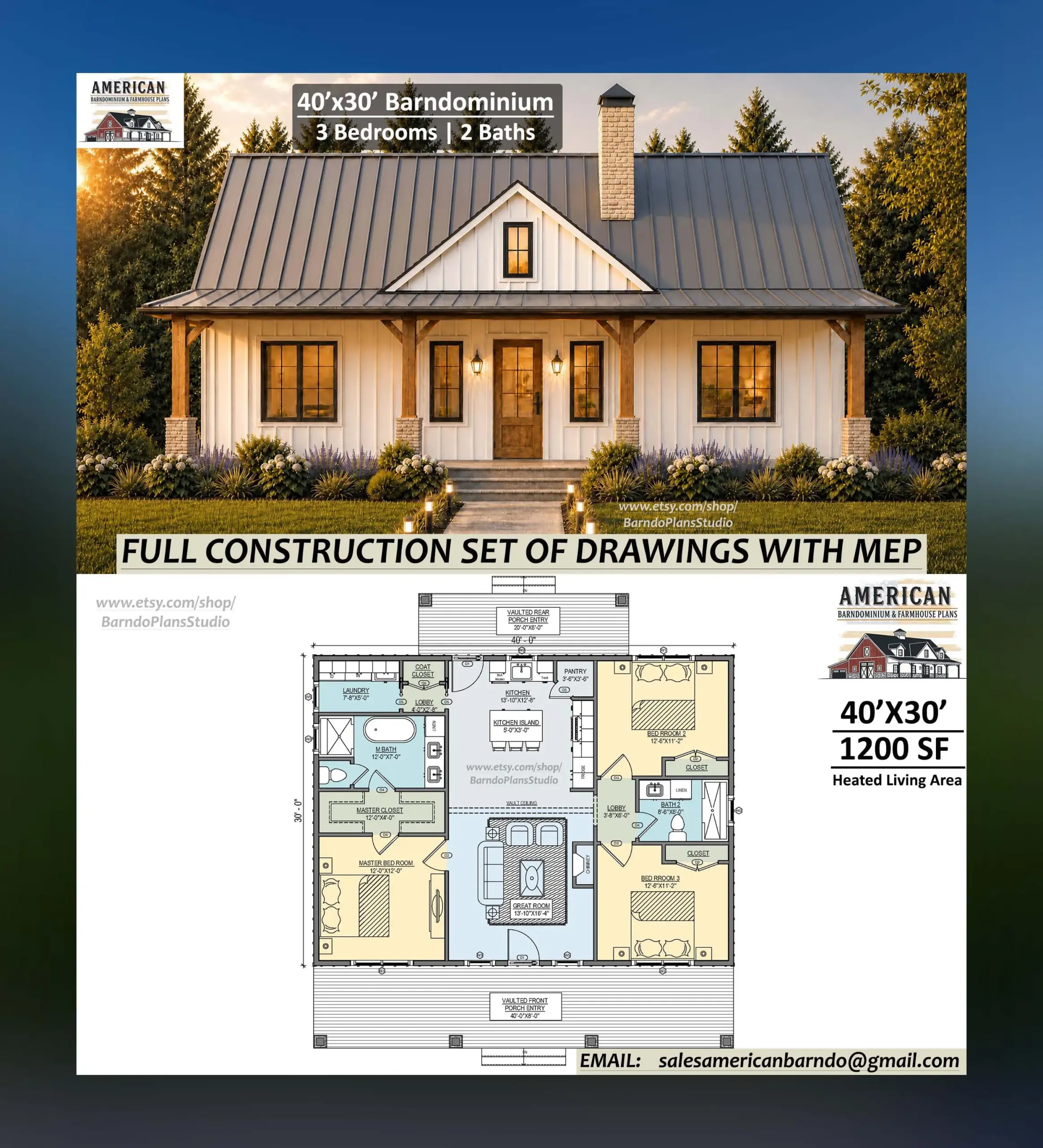 32 X 40 House Plans