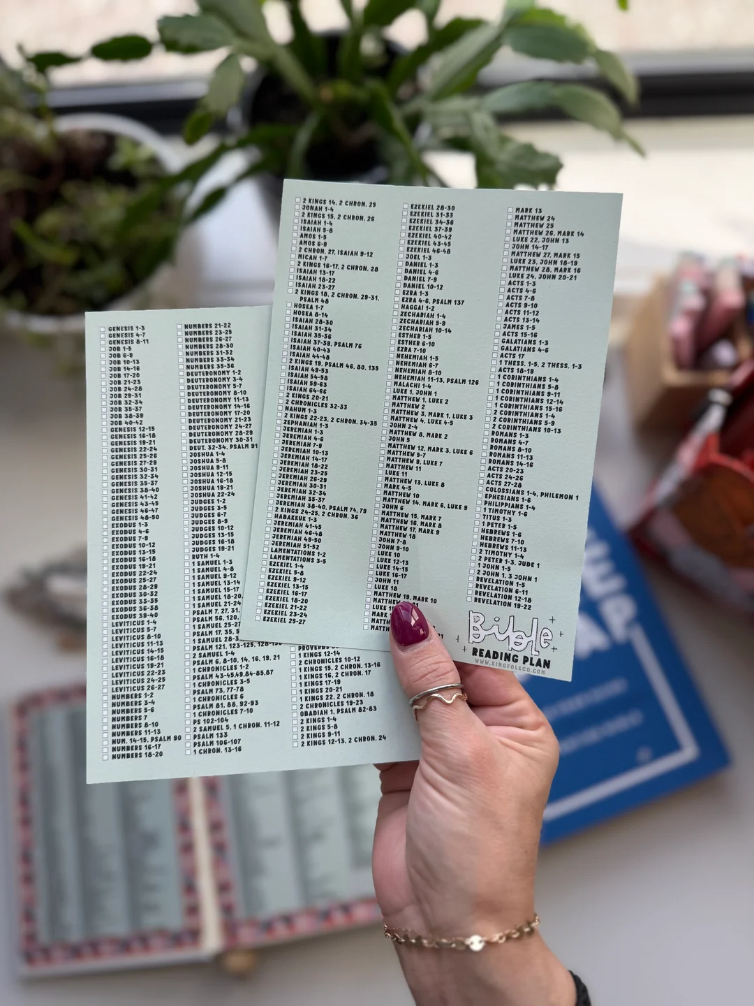 365 Day Bible Reading Plan Checklist Printed Version