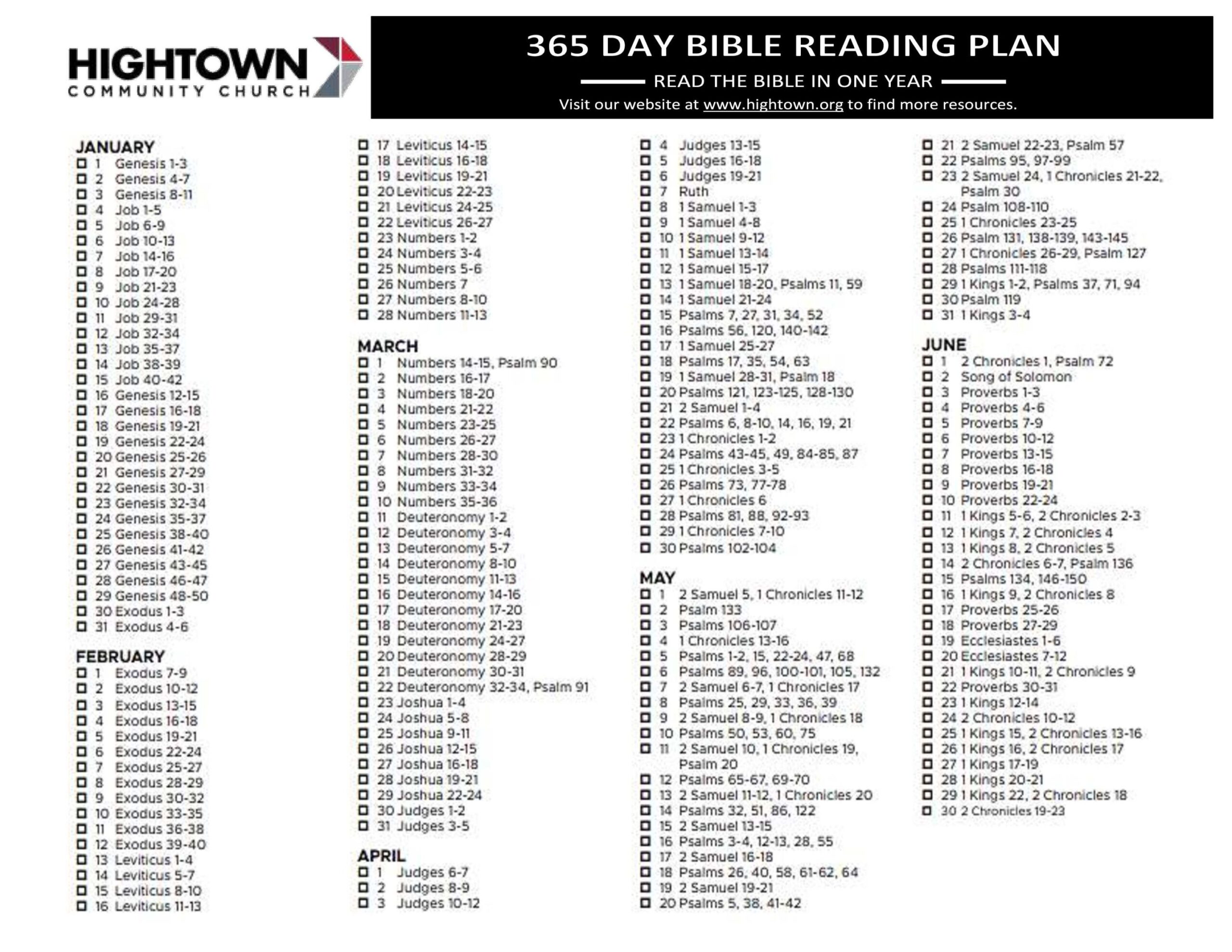 365 Day Bible Reading Plan 365 Day Bible Reading Plan