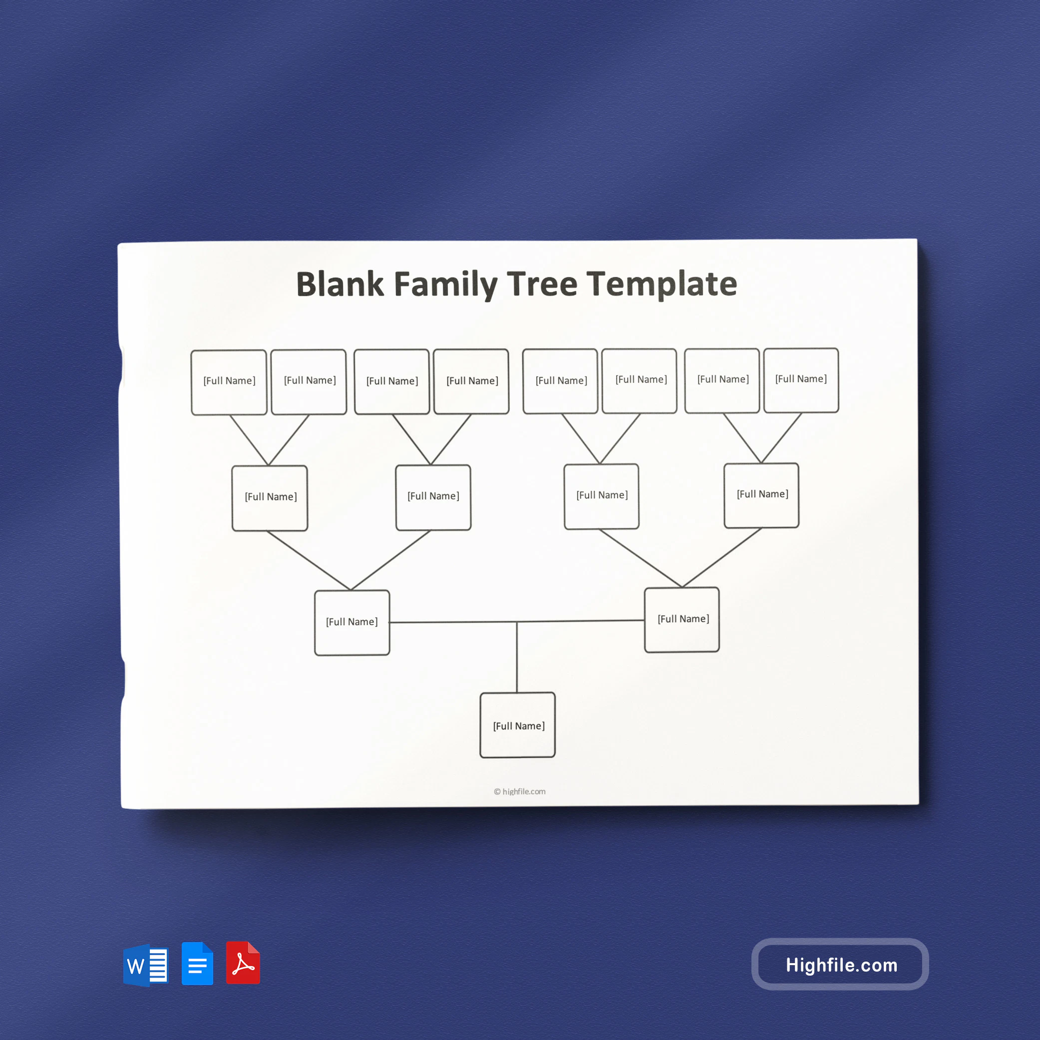 4 Generation Blank Family Tree Template 4 Generation Blank Family Tree Template